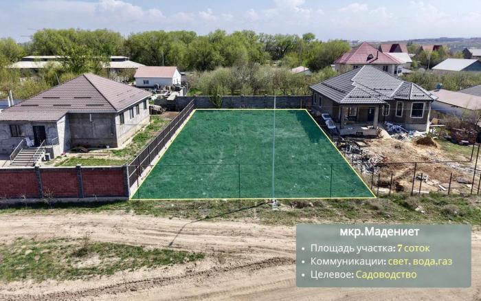 Продается:  Участок, мкр Мадениет - купить земельный участок на Nedvizhimostpro.kz