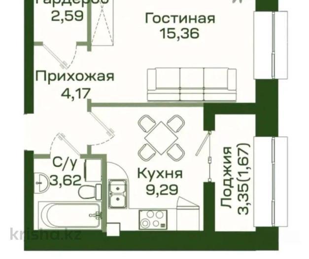 Продаю квартиру в районе (Есильcкий): 1 комнатная квартира, Улы Дала - купить квартиру на Nedvizhimostpro.kz