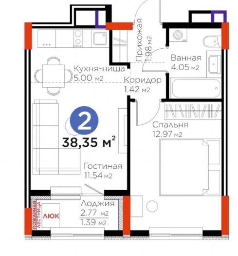 Продажа квартиру в районе (Есильcкий): 2 комнатная квартира, Туран 57/5 - Бухар жырау, Жилой комплекс Arena City - купить квартиру на Nedvizhimostpro.kz